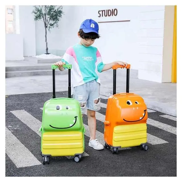 3D Cute Animal Printed Kids Travel Luggage – Pink Children’s Suitcase with Spinner Wheels