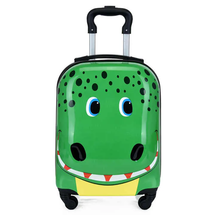 3D Cute Animal Printed Kids Travel Luggage – Pink Children’s Suitcase with Spinner Wheels