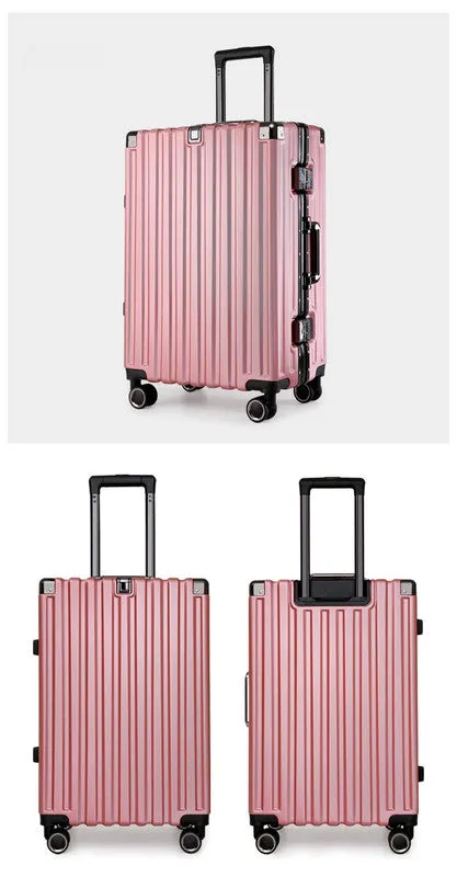 Aluminum Alloy Hard-Shell Suitcase with TSA Lock -22" Spinner Luggage in Pink