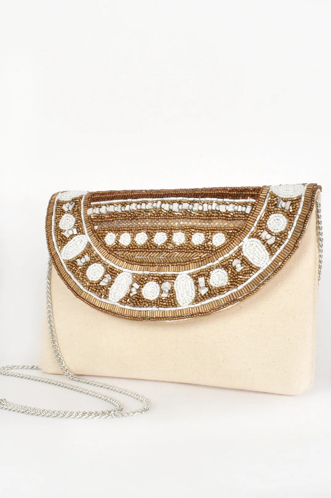 Beaded Flap Over Clutch