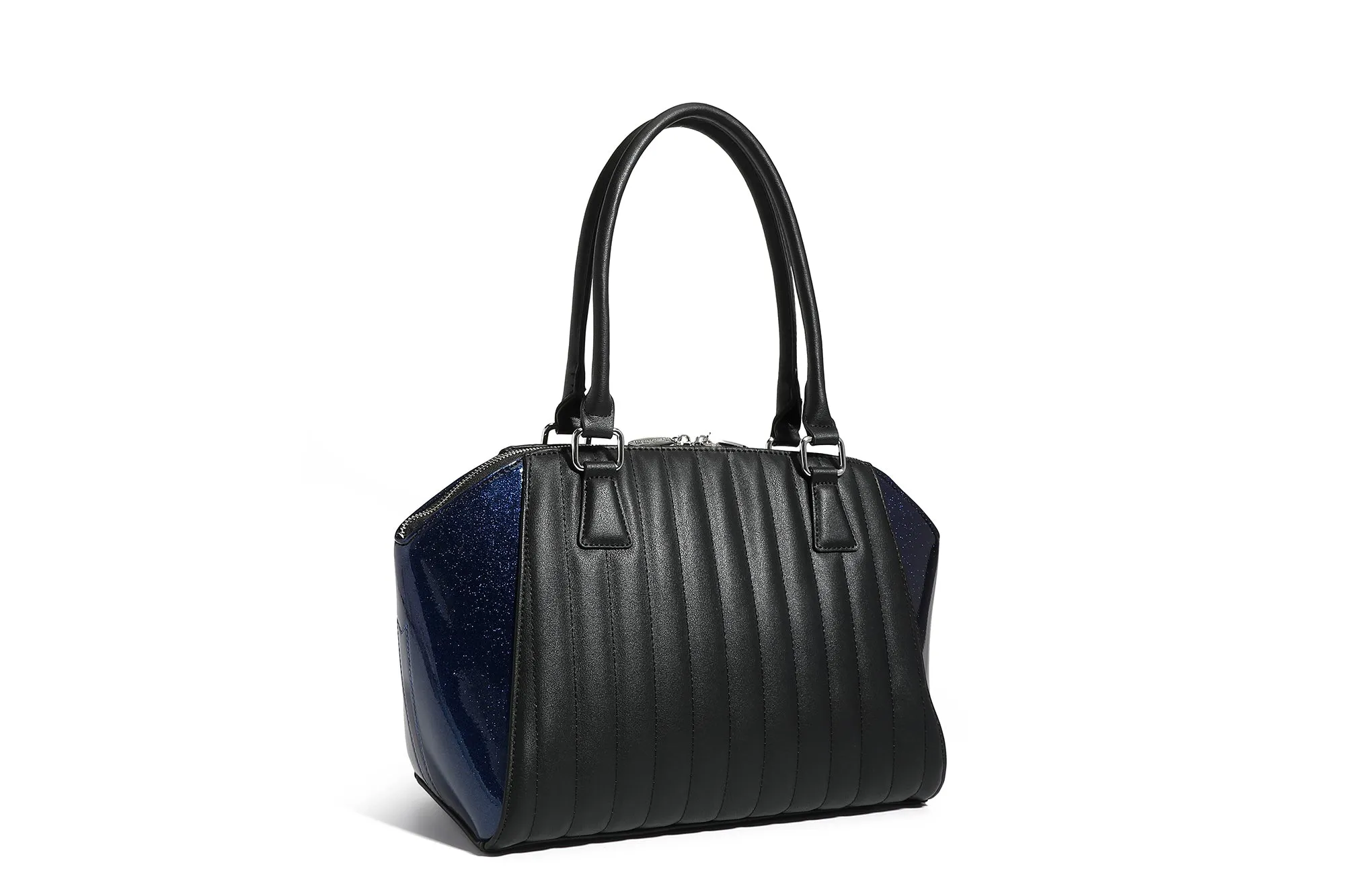 Black and Royal Blue Sparkle Stella Tote