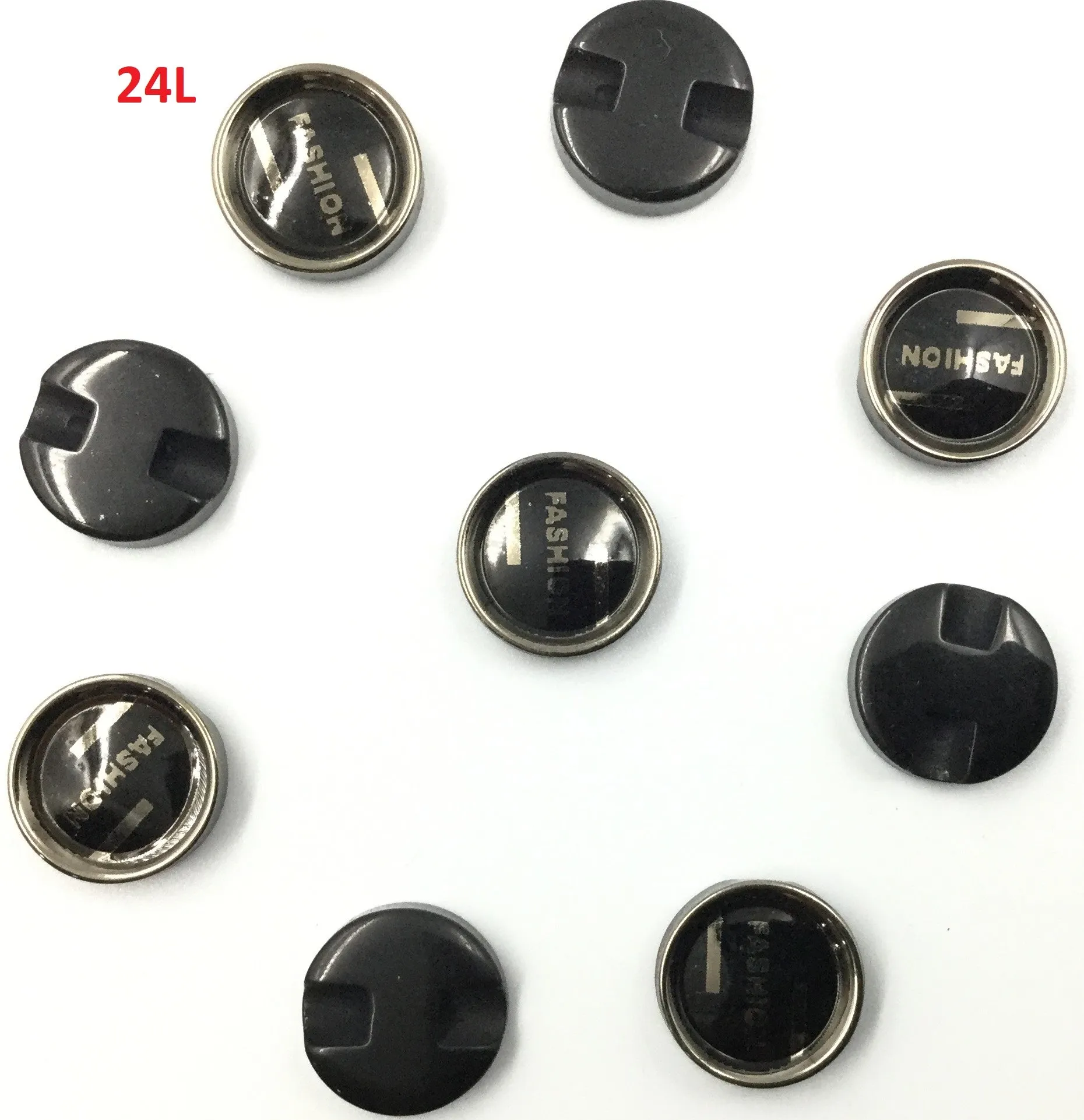 Black Round Plastic Button