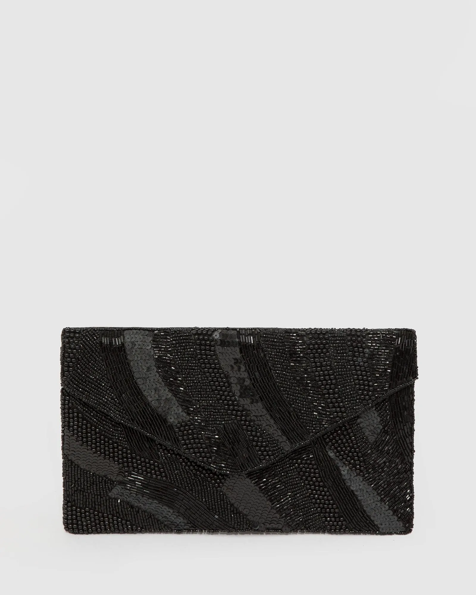 Black Tanya Beaded Clutch Bag