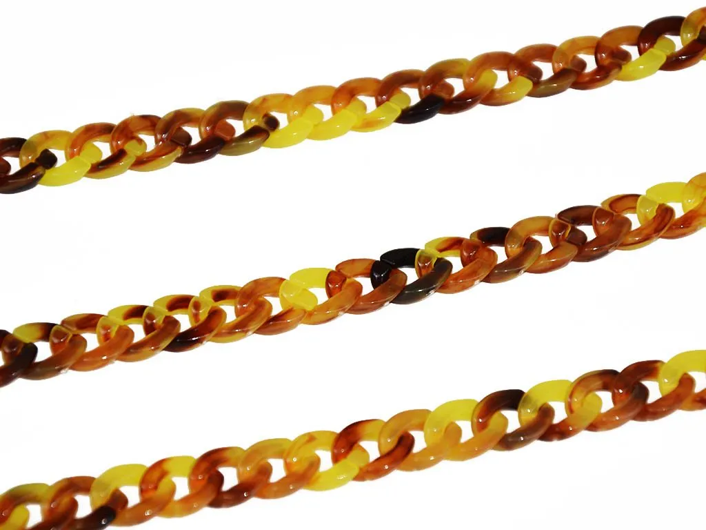 Brown Yellow Circular Acrylic Chains