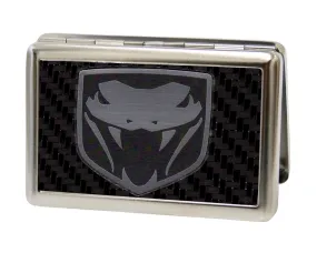 Business Card Holder - LARGE - Dodge Viper Marquetry Carbon Fiber Metal