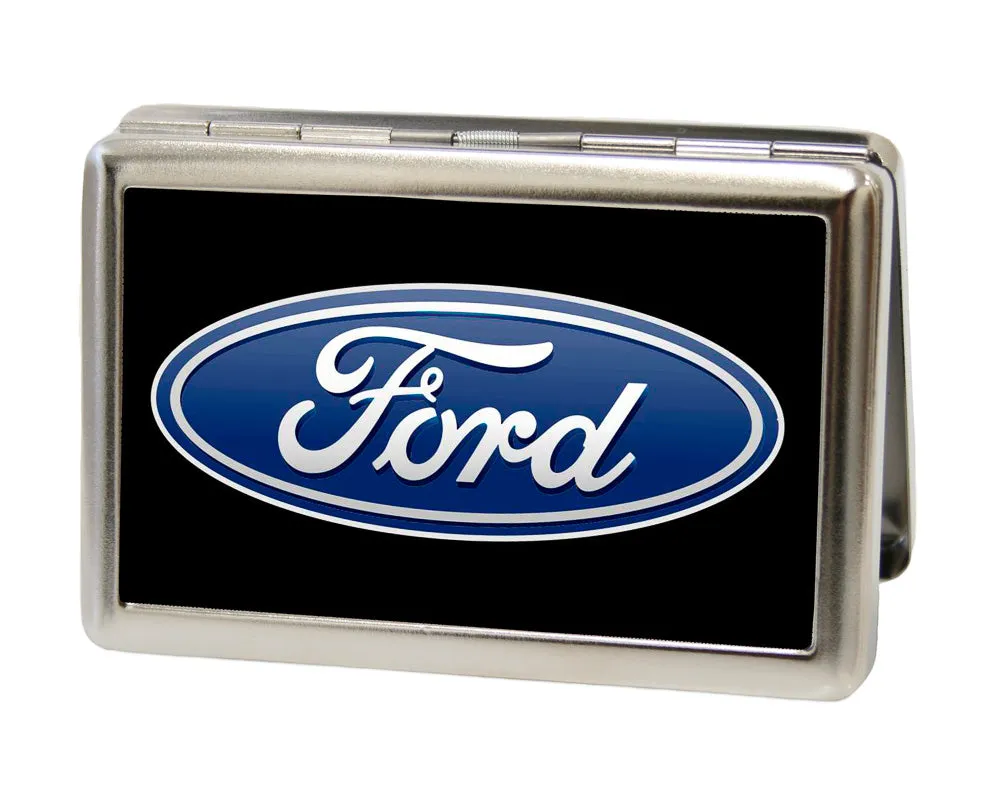 Business Card Holder - LARGE - Ford Oval Logo CENTERED FCG Black