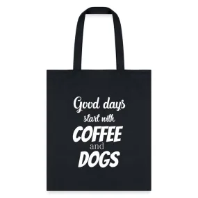 Coffee and dogs Tote Bag, Shoulder Bag, Gift for Animal Lover, Pet Lover, Graduation, Birthday, Appreciation Gift, DVM, Gift For Dog Lover