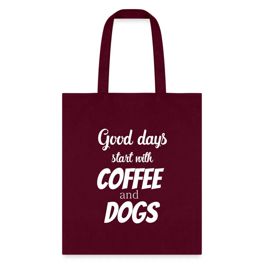 Coffee and dogs Tote Bag, Shoulder Bag, Gift for Animal Lover, Pet Lover, Graduation, Birthday, Appreciation Gift, DVM, Gift For Dog Lover