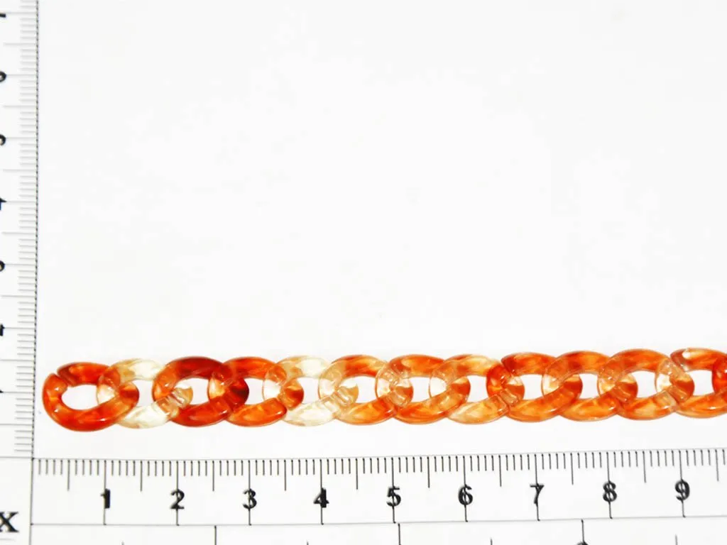 Dark Orange Circular Acrylic Chains