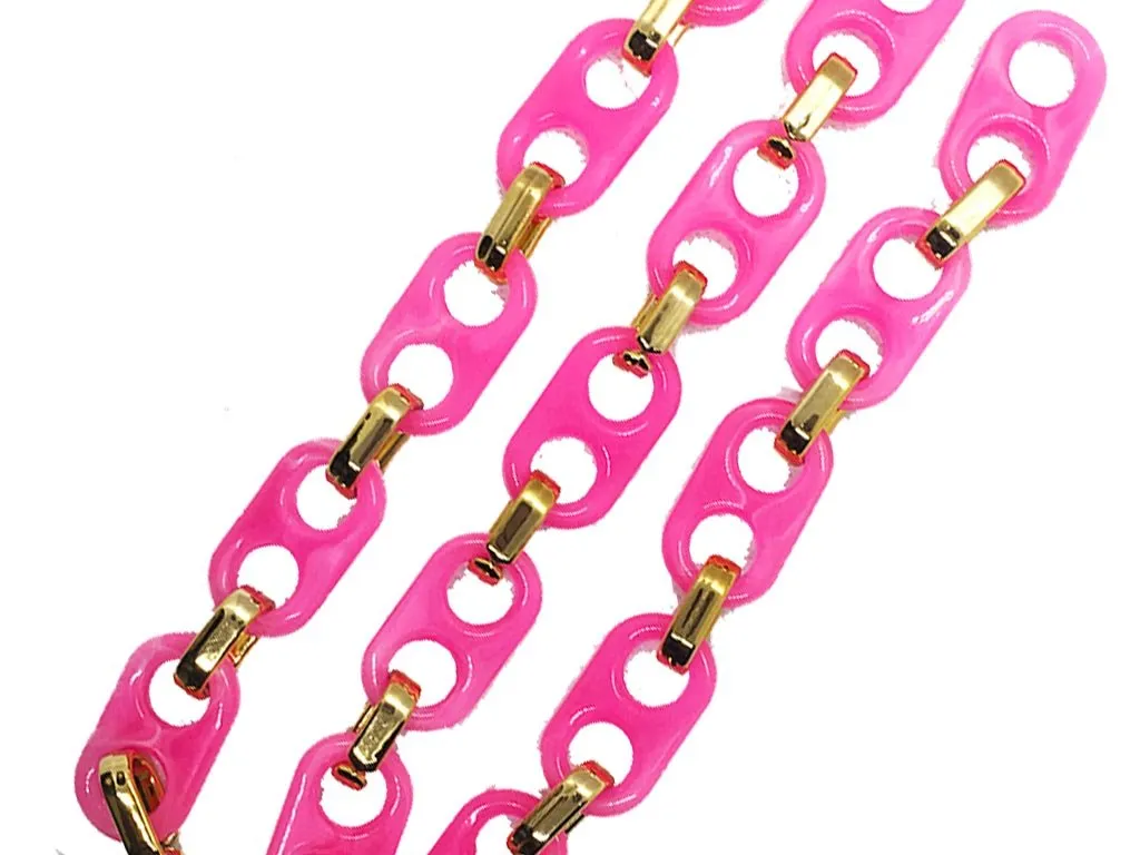 Dark Pink Golden Mask Chain