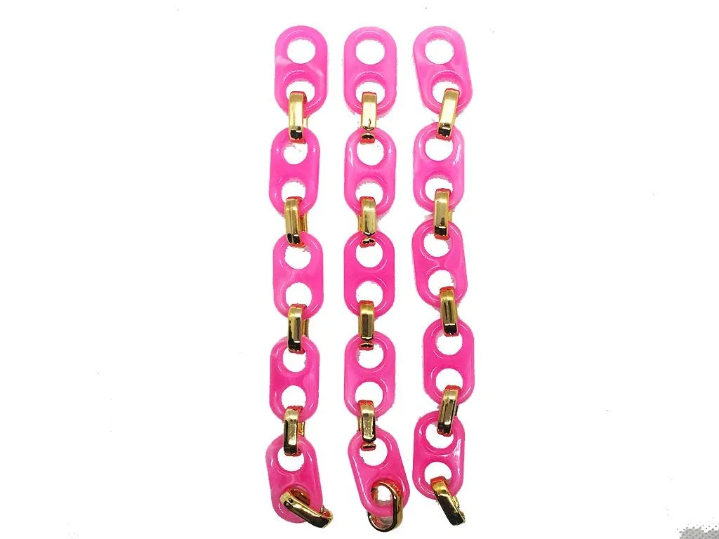 Dark Pink Golden Mask Chain