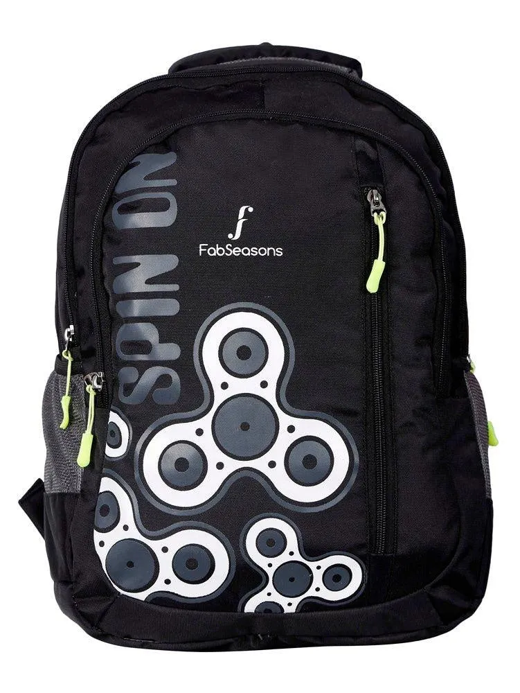 FabSeasons Fidget Spinner Print Black Backpack