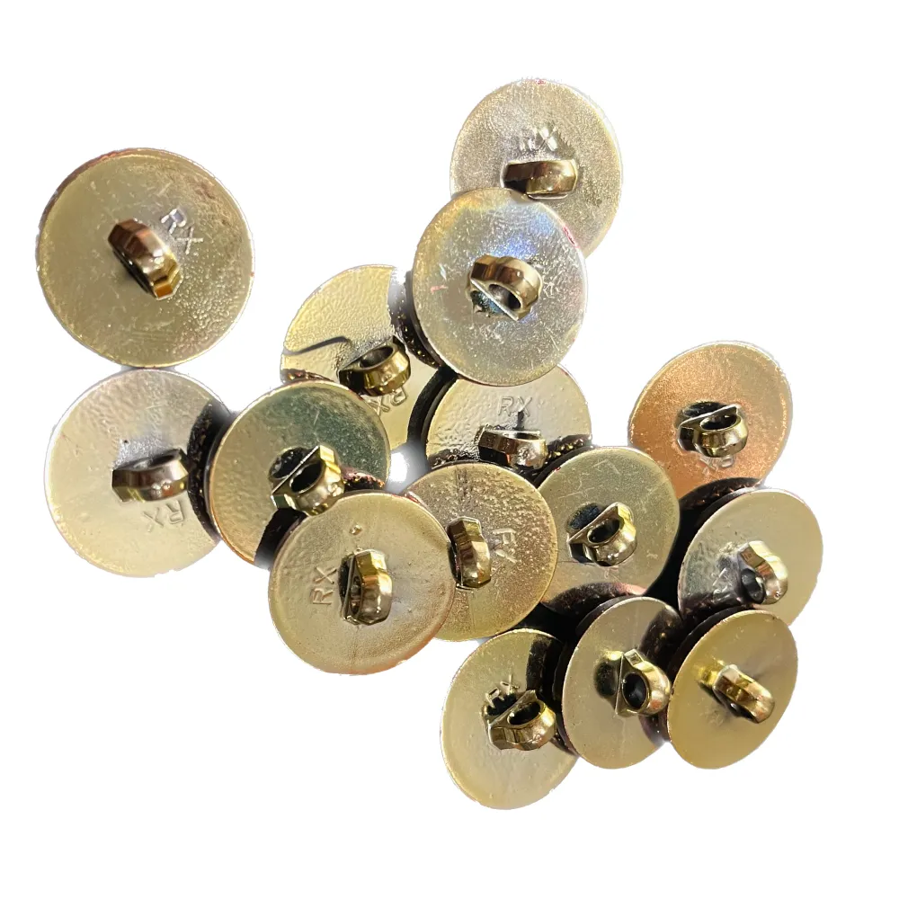 Golden & Maroon Circular Designer Metal Buttons