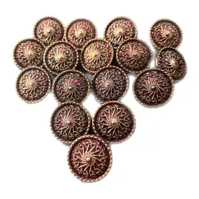 Golden & Maroon Circular Designer Metal Buttons