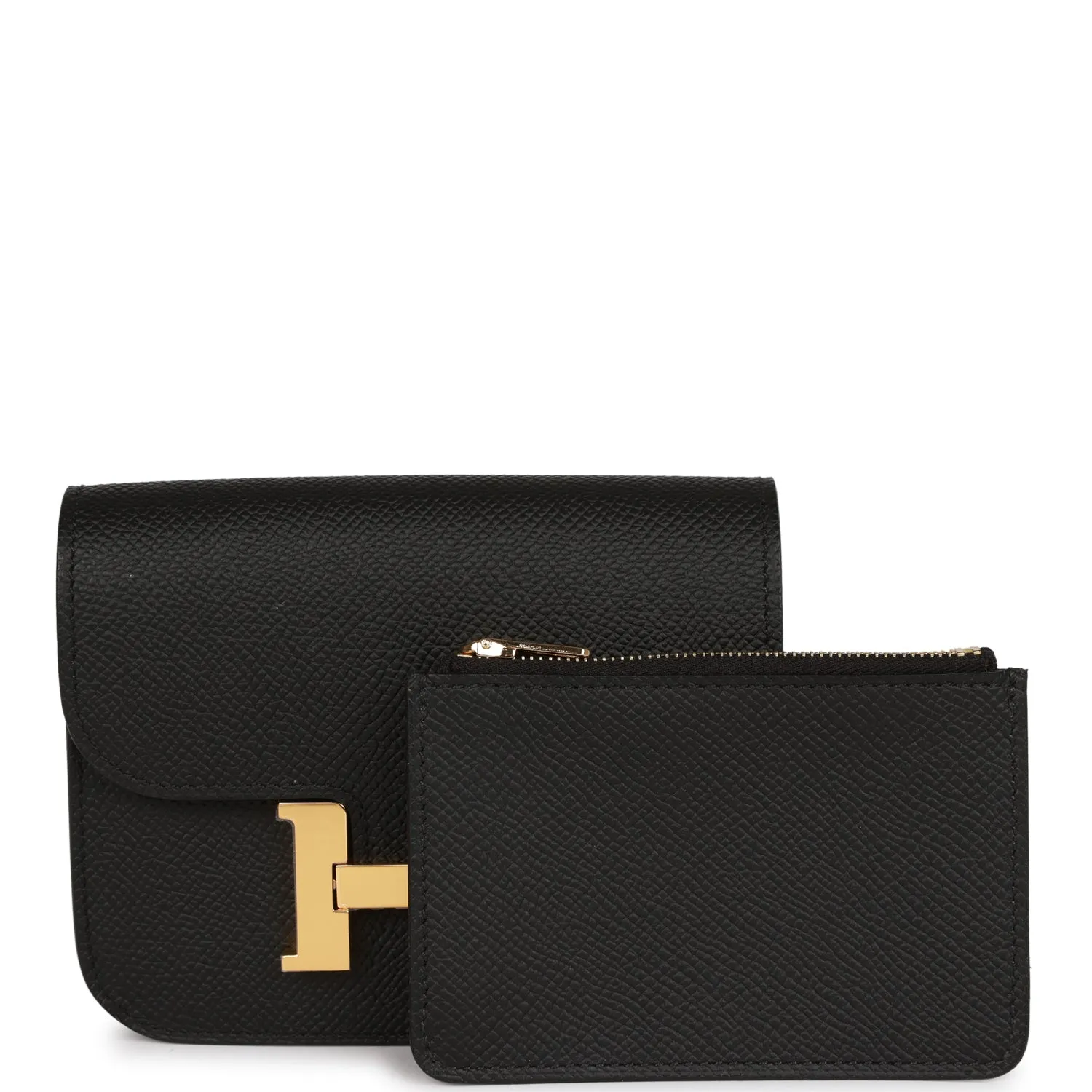 Hermes Constance Slim Wallet Black Epsom Gold Hardware