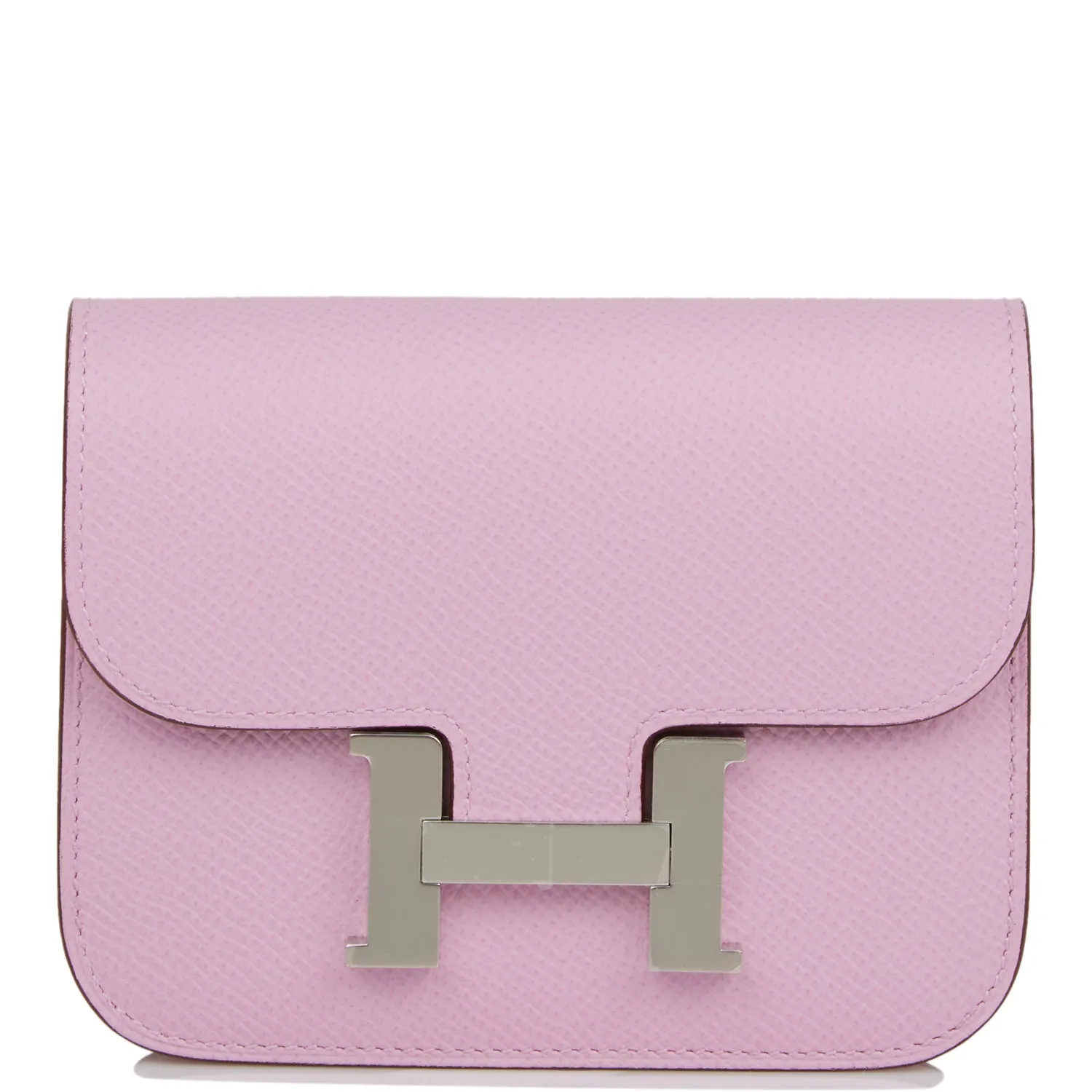 Hermes Constance Slim Wallet Mauve Sylvestre Epsom Palladium Hardware