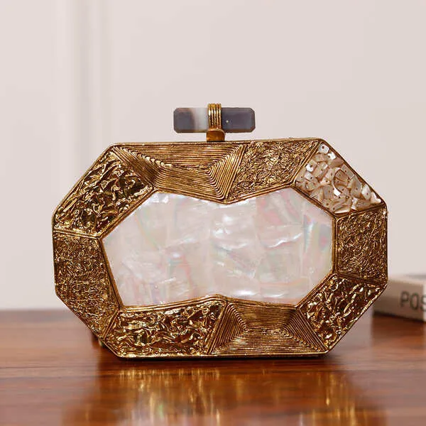 Inaayat Brass Mother of Pearl Clutch