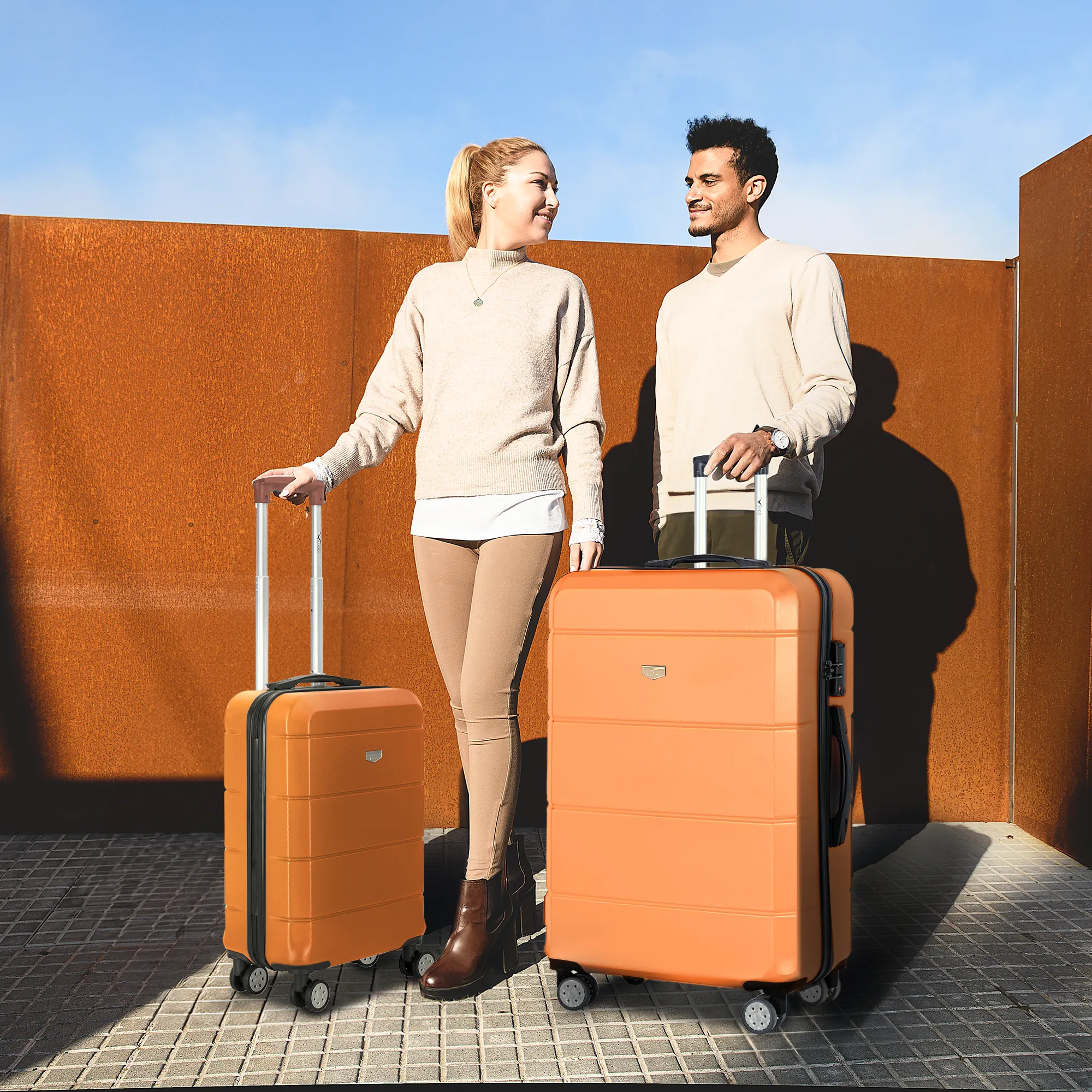 Jetset 3pc Suitcase Set in Orange