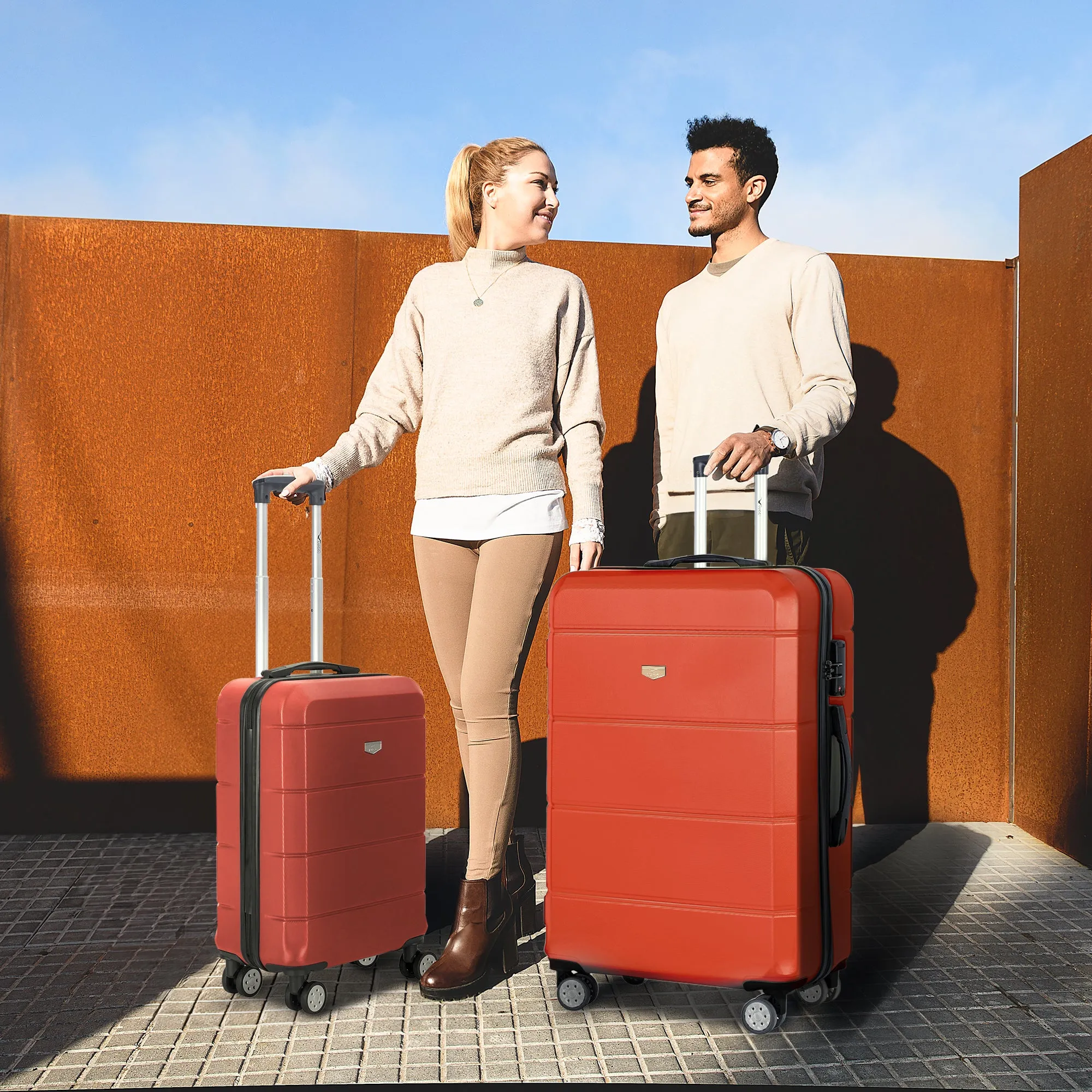 Jetset 3pc Suitcase Set in Red