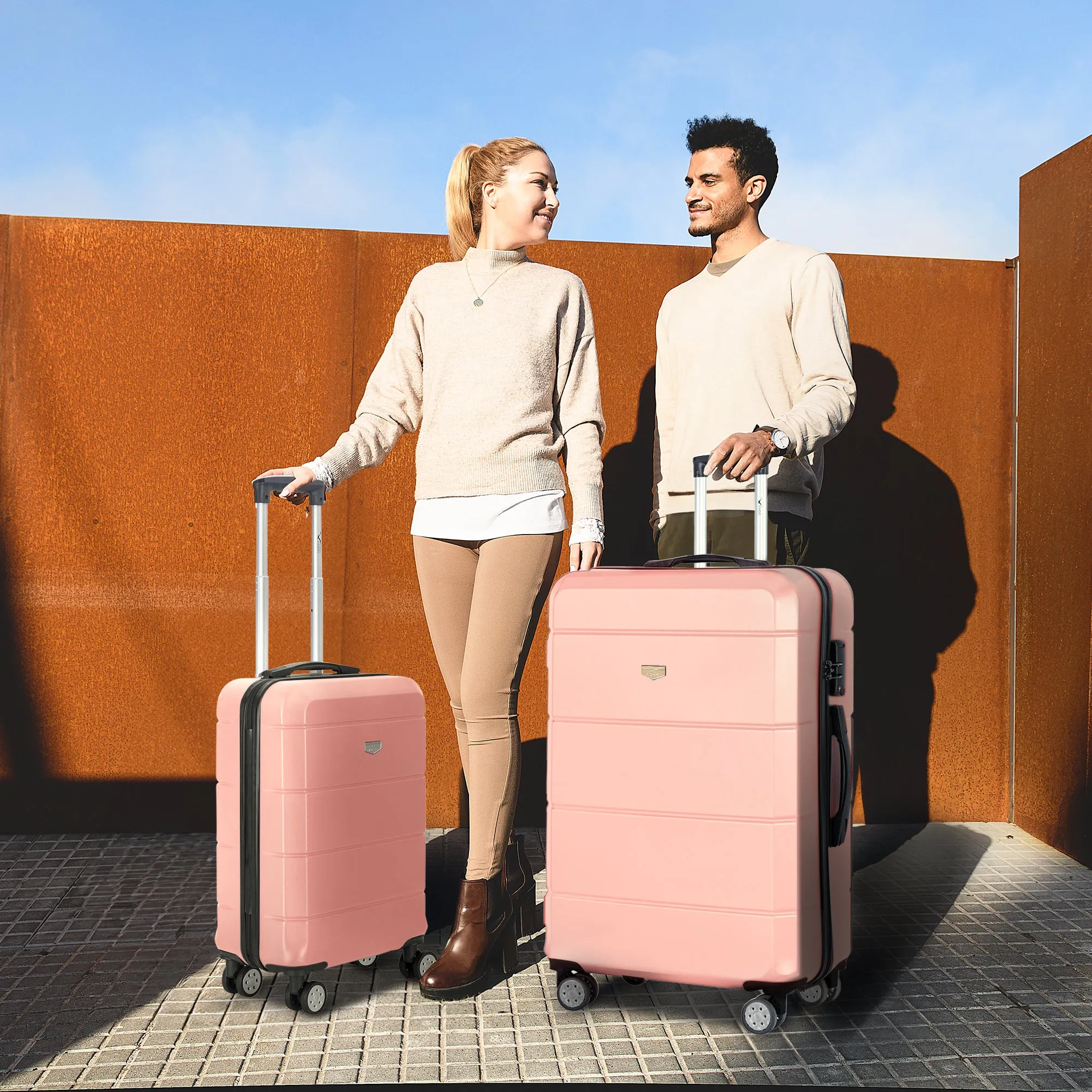 Jetset 3pc Suitcase Set in Rose Gold