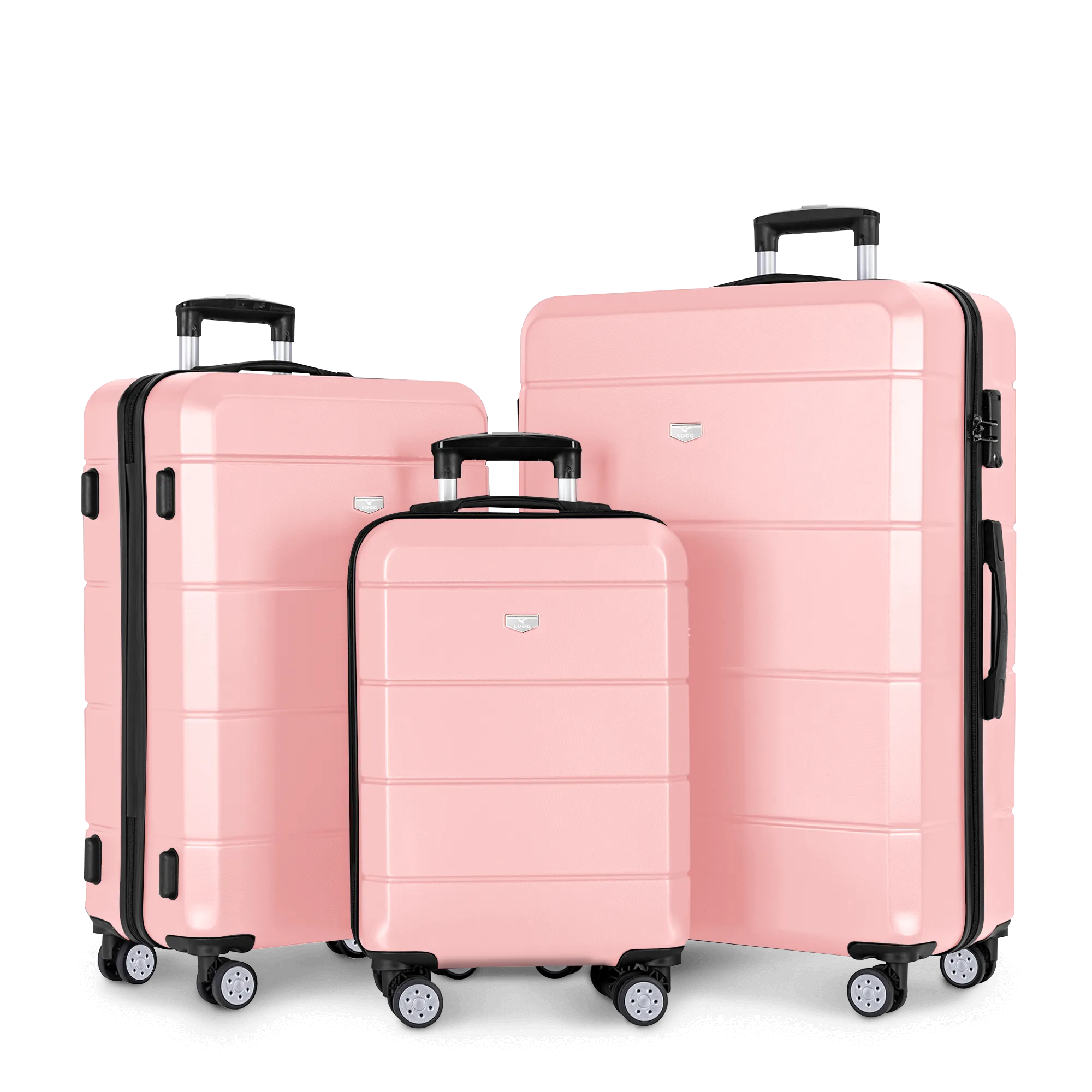 Jetset 3pc Suitcase Set in Rose Gold