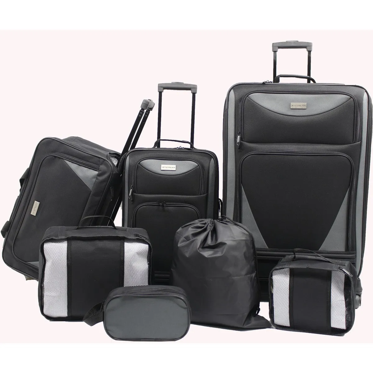 Jetstream 7 Piece Luggage Set - Black