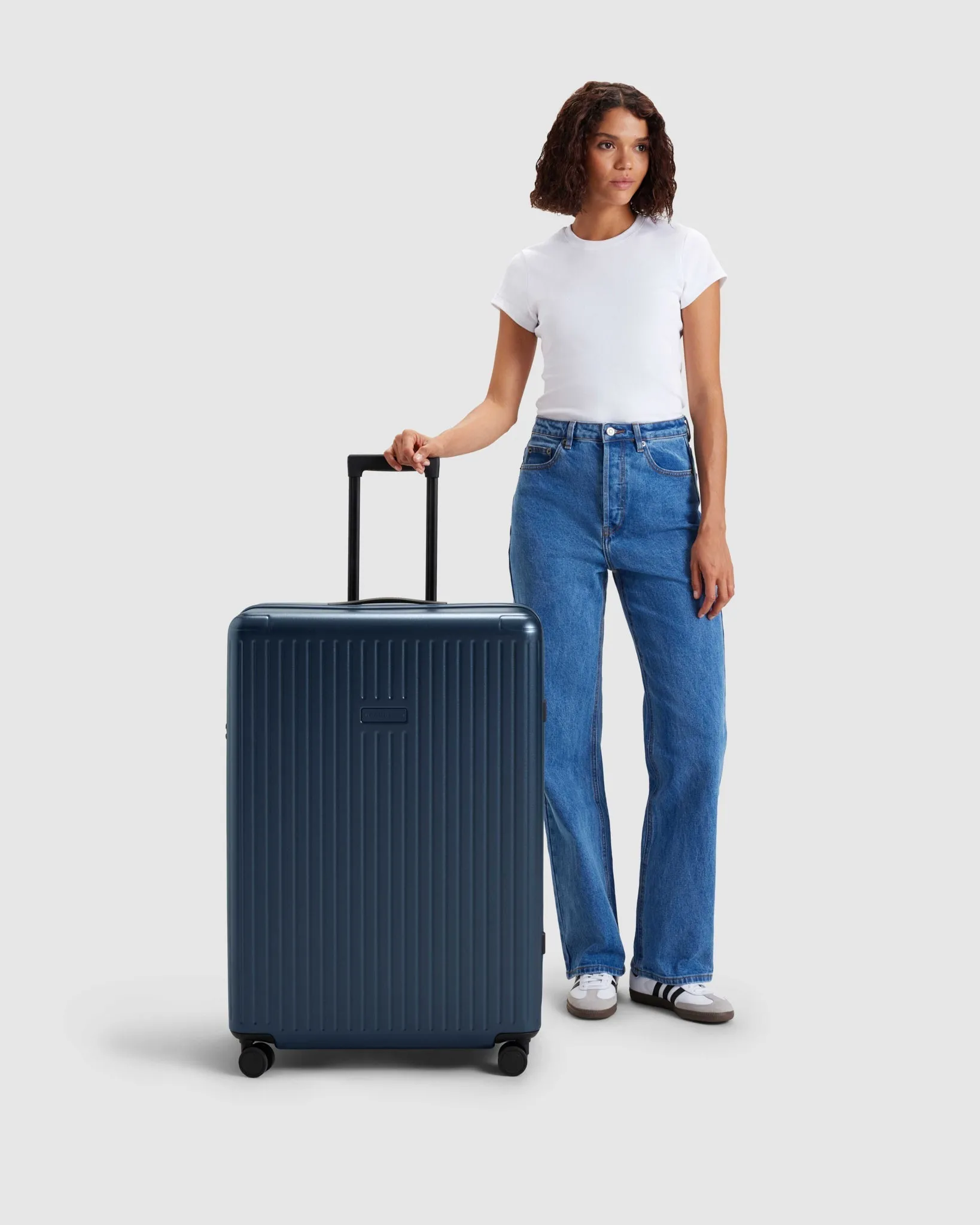 Large Check In Suitcase - Moonlit Ocean Blue