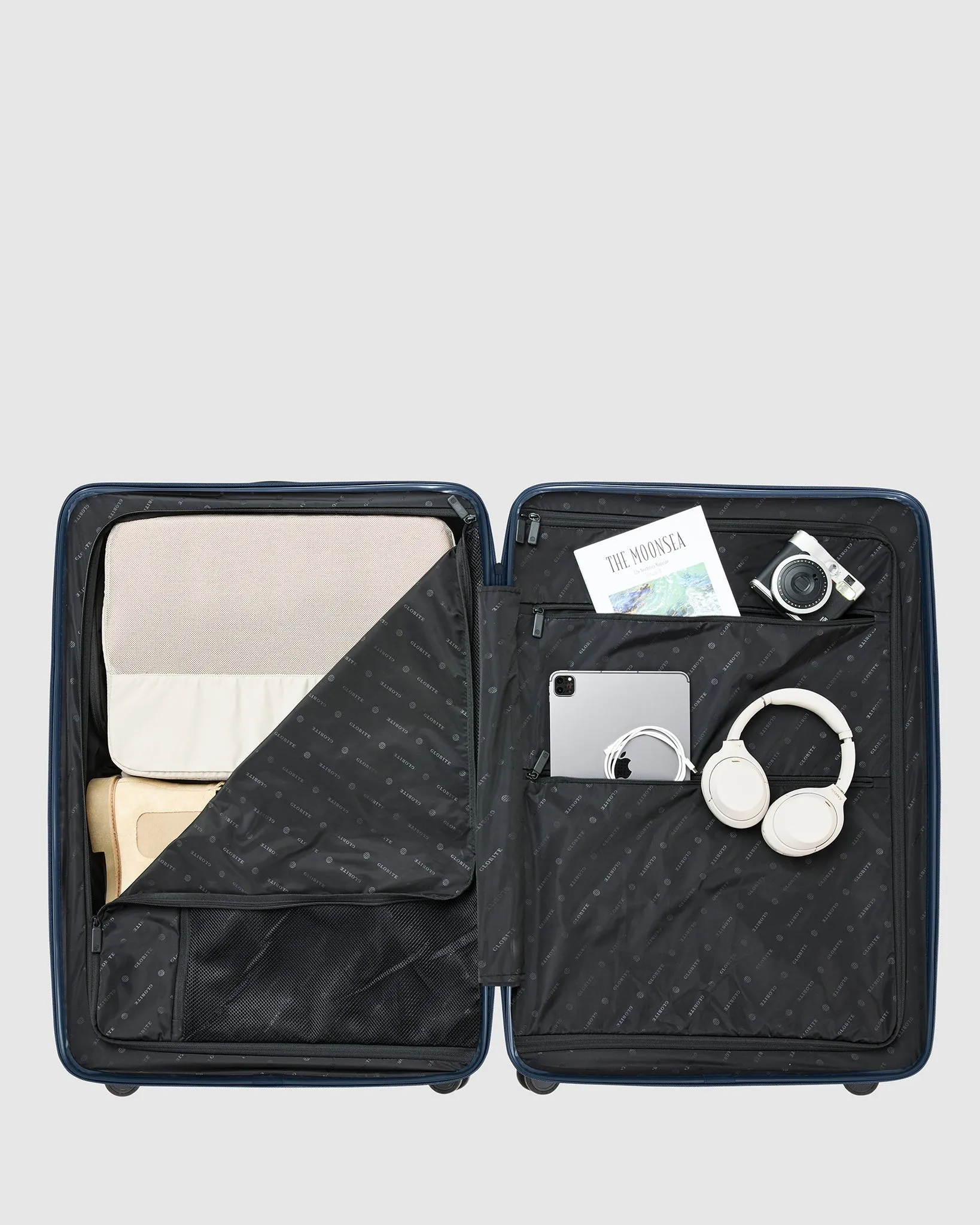 Large Check In Suitcase - Moonlit Ocean Blue