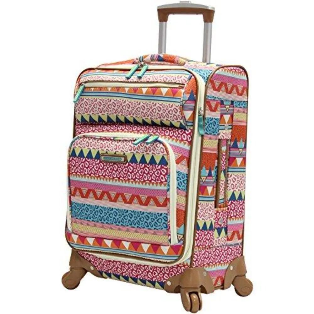 Lily Bloom Carry On Expandable Design Pattern Luggage With Spinner Wheels 20in