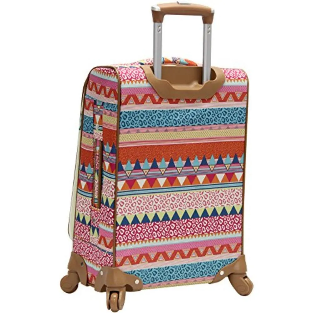 Lily Bloom Carry On Expandable Design Pattern Luggage With Spinner Wheels 20in