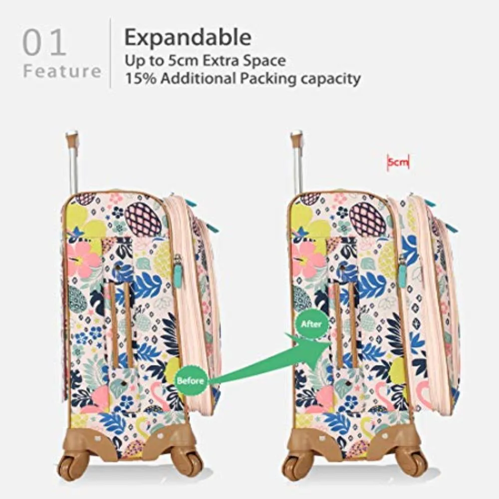 Lily Bloom Luggage Carry On Expandable Design Pattern Suitcase With Spinner Wheels 20in