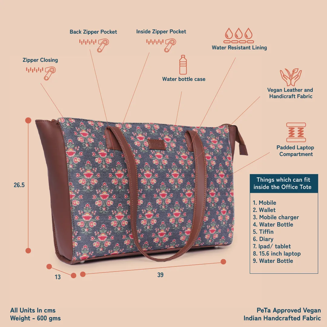 Mughal Garden Print Office Tote Bag