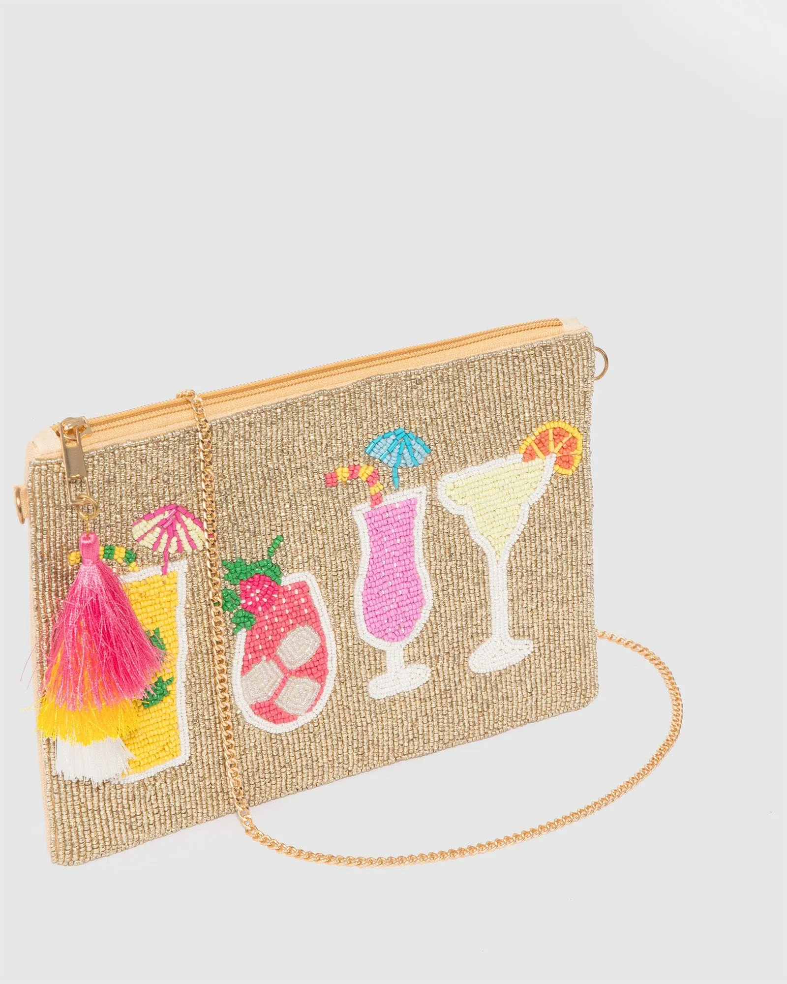 Multi Colour Cocktail Beaded Clutch Bag