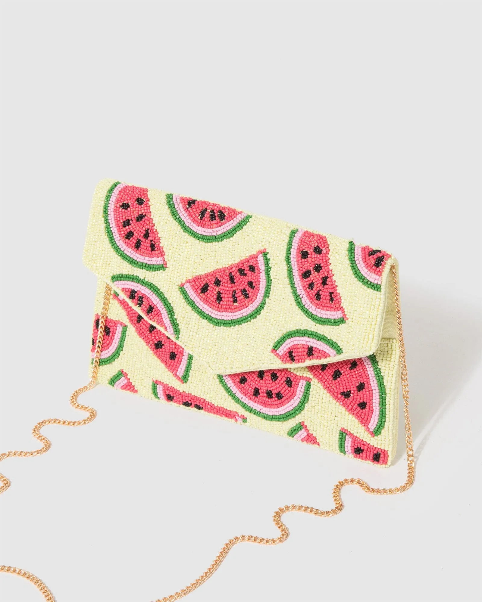 Multi Colour Watermelon Beaded Clutch Bag