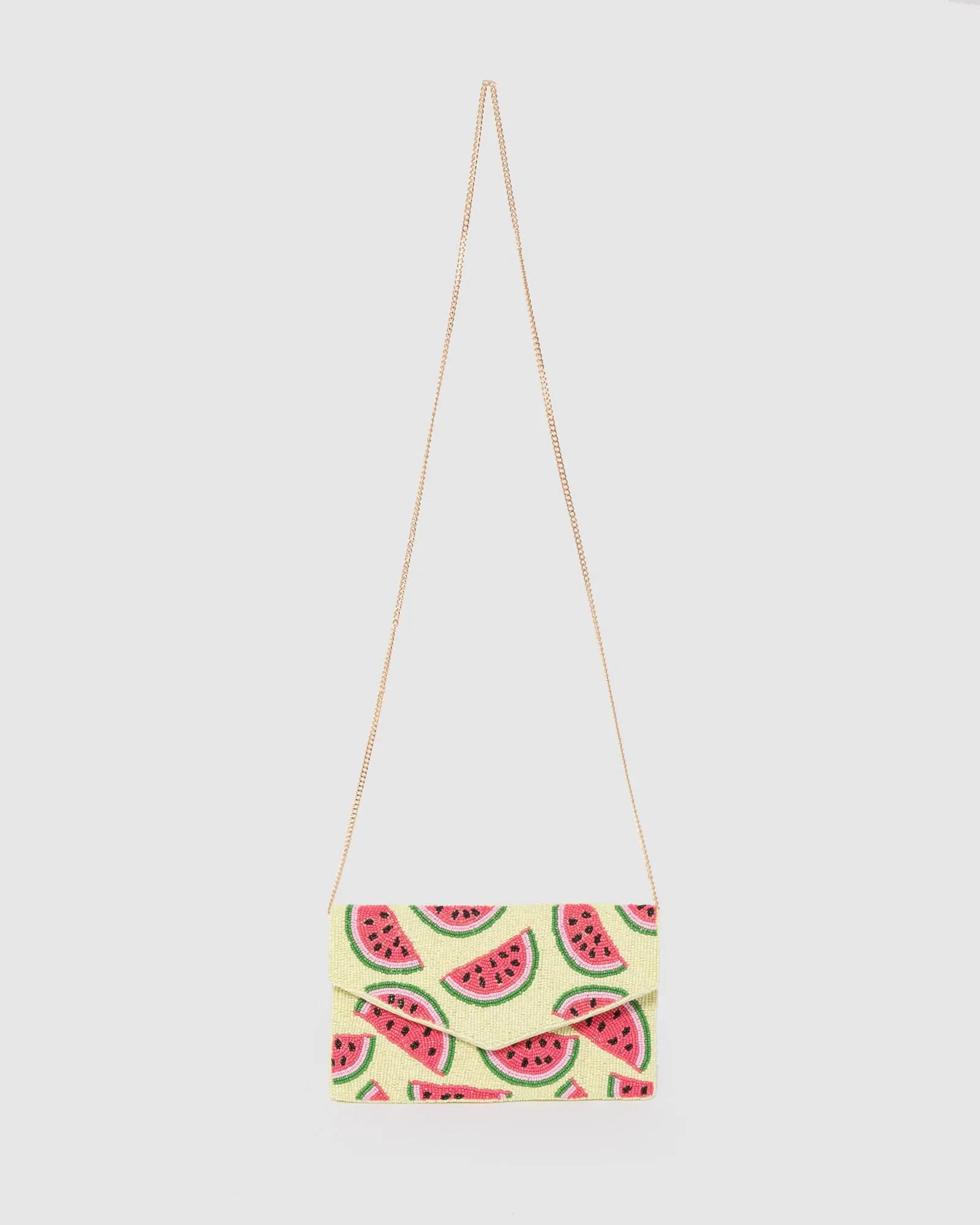 Multi Colour Watermelon Beaded Clutch Bag