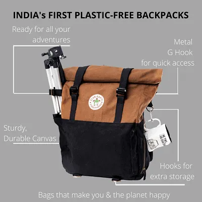 Pangolin Backpack - Sustainable Eco Canvas Hyper-Functional Rolltop Travel Backpack