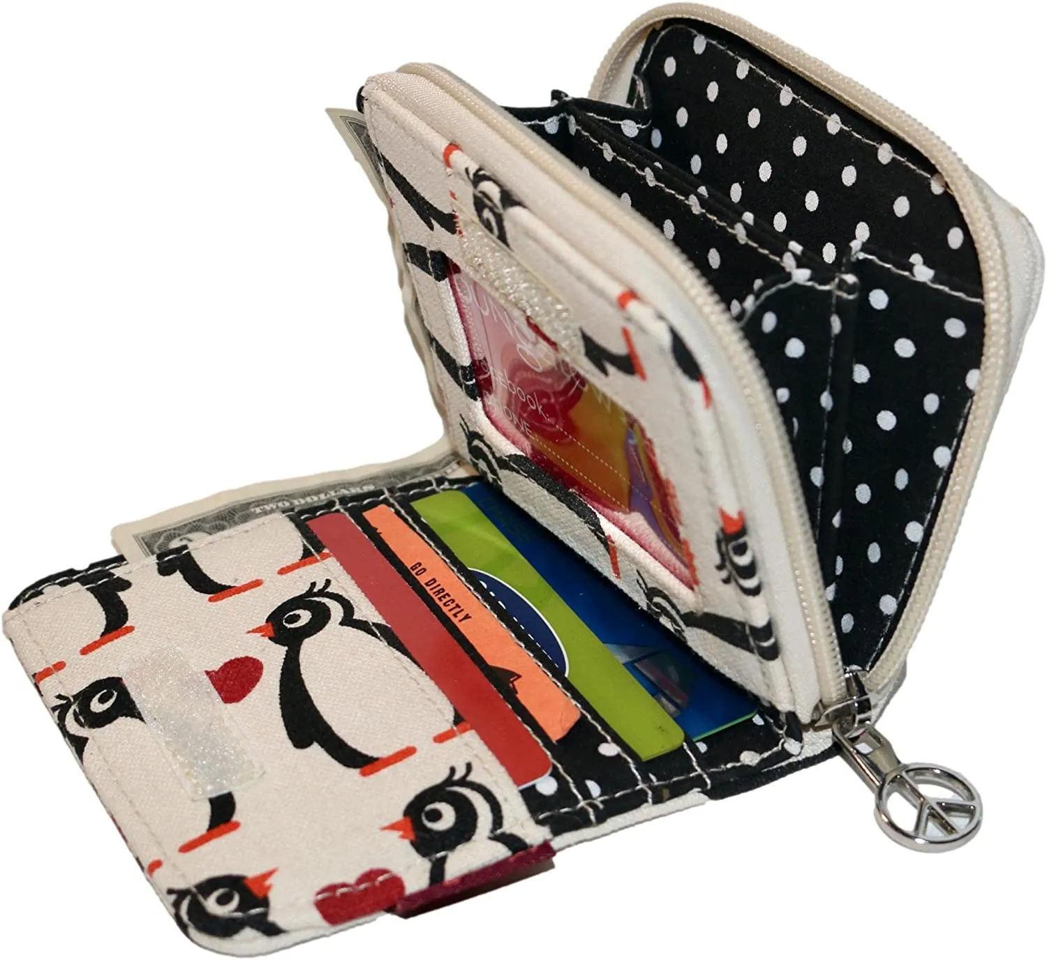 Penguin Billfold Canvas / Zippered Wallet