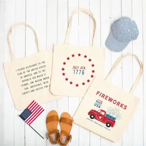 Personalized Patriotic Tote Bags