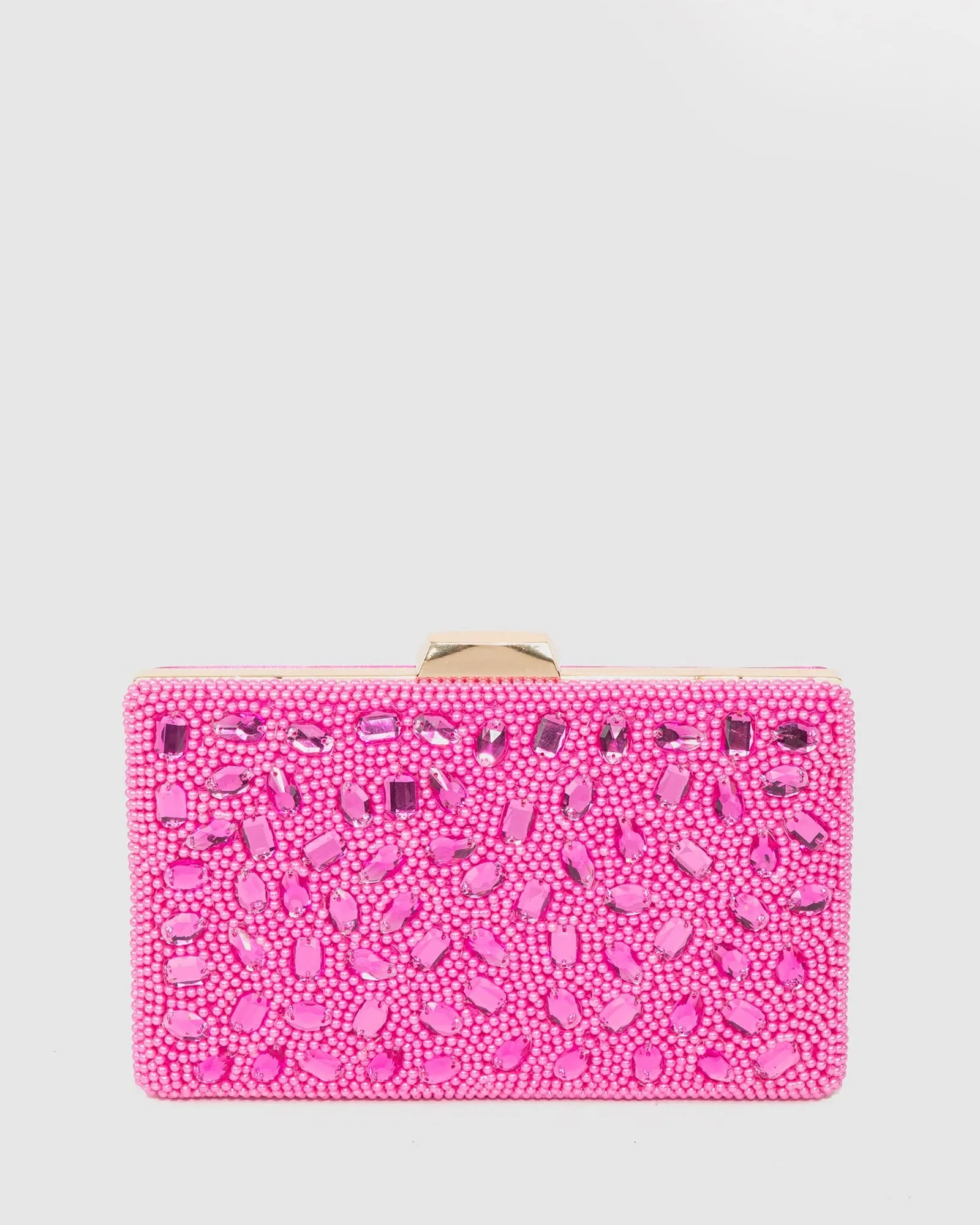 Pink Lienke Beaded Clutch Bag