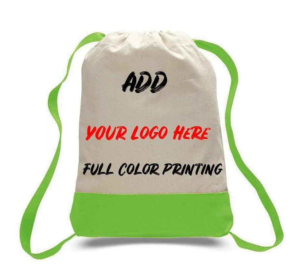 PRINT ON TWO TONE CANVAS SPORT BACKPACKS