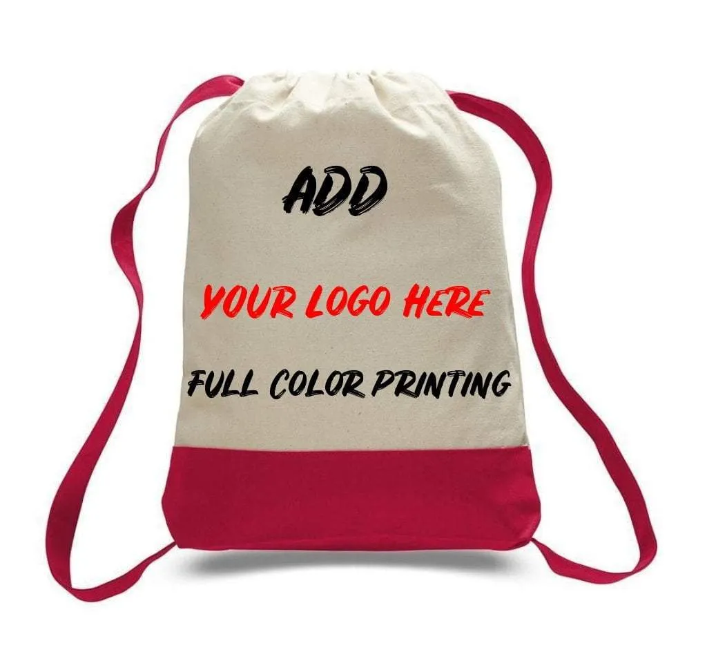 PRINT ON TWO TONE CANVAS SPORT BACKPACKS