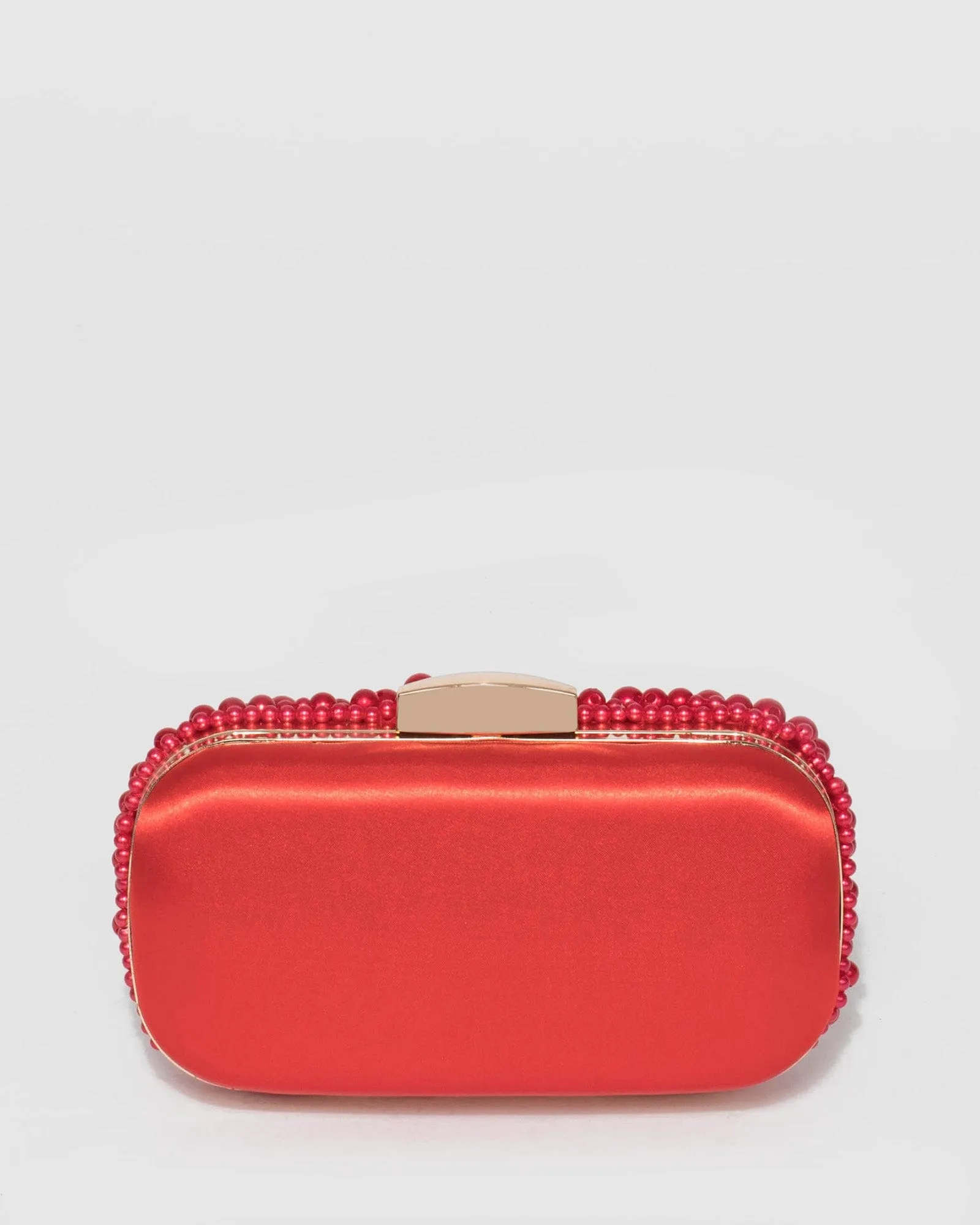 Red Alina Beaded Clutch Bag