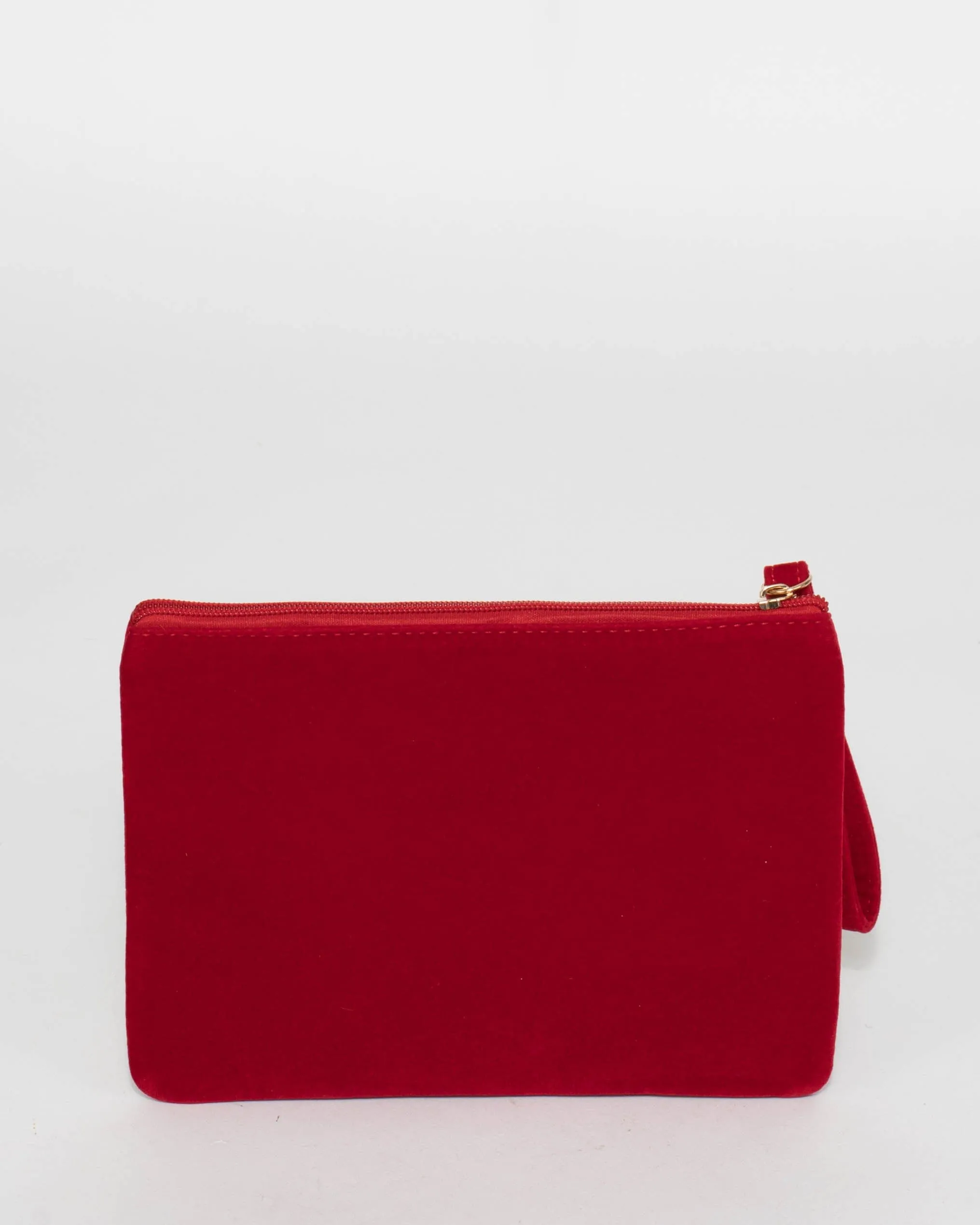 Red Velvet Poppy Wristlet Purse