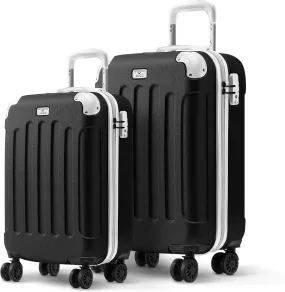 Skywander 2pc 20in & 24in Suitcase - Black/White