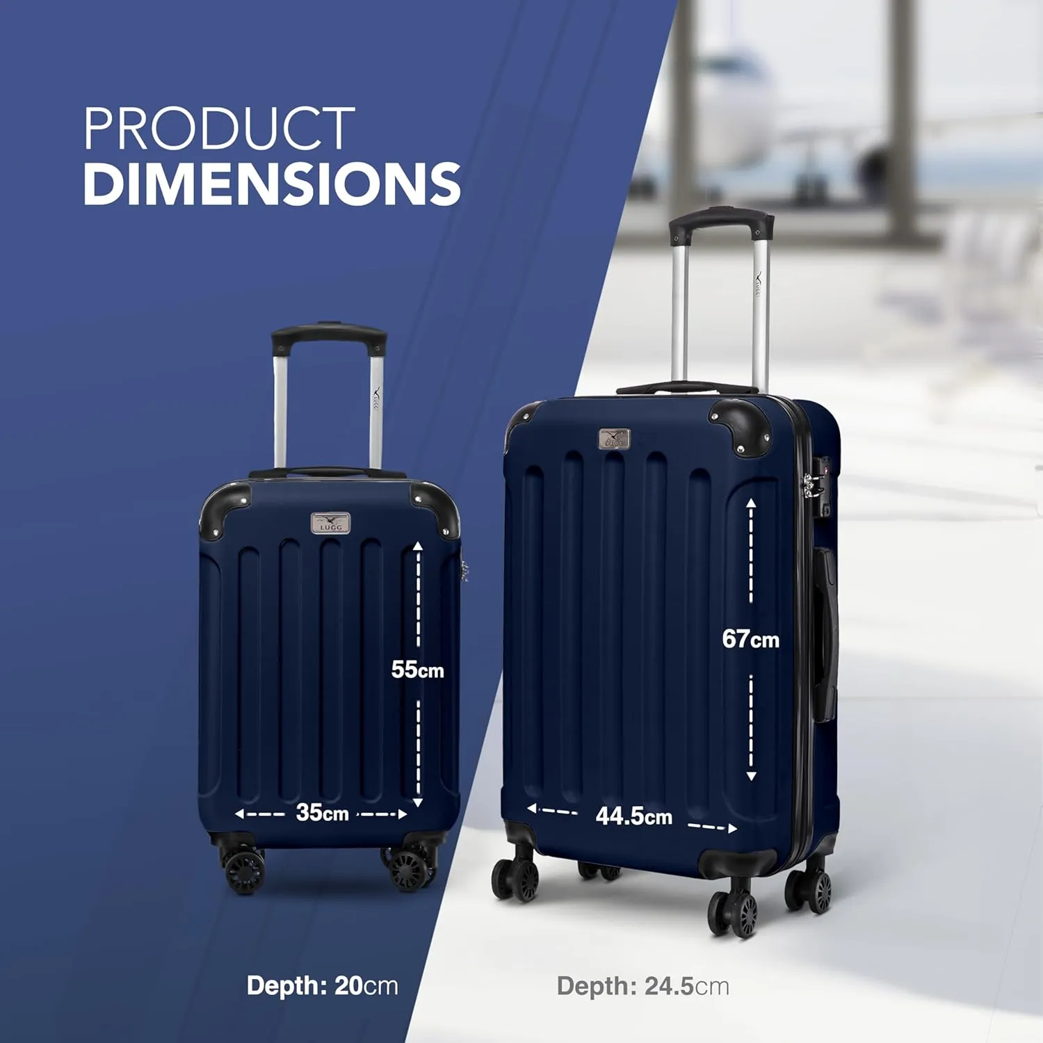 Skywander 2pc 20in & 24in Suitcase -  Midnight Blue