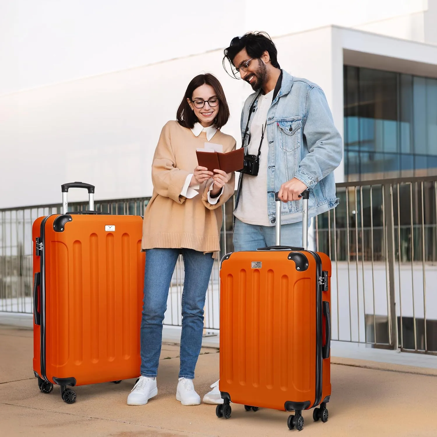 Skywander 2pc 24in & 28in Suitcase - Orange