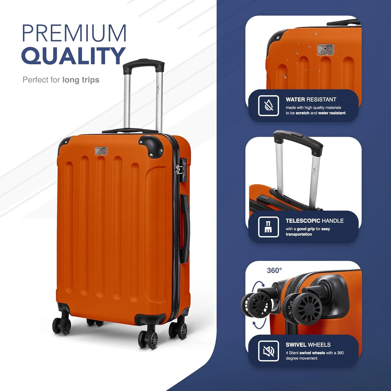 Skywander 2pc 24in & 28in Suitcase - Orange