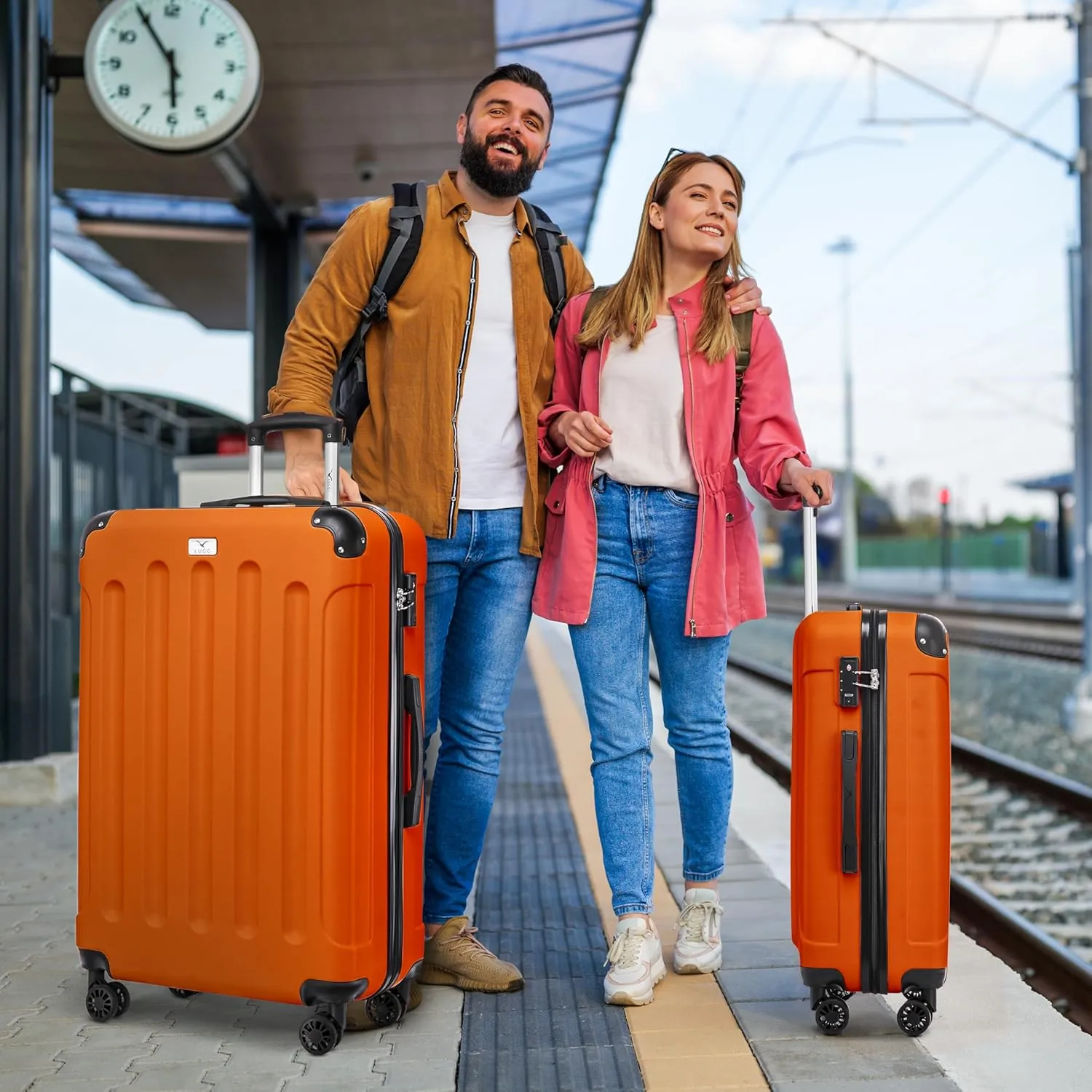 Skywander 2pc 24in & 28in Suitcase - Orange