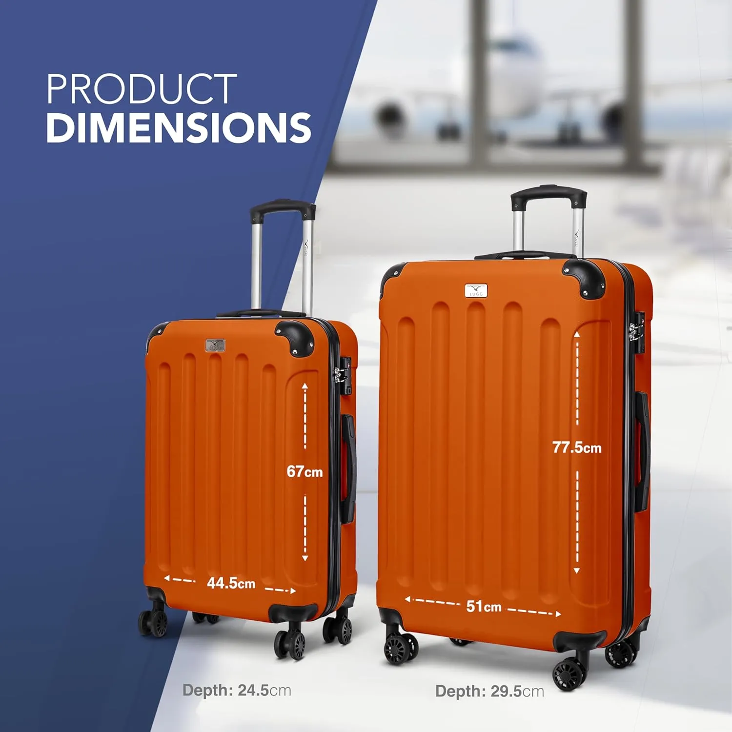 Skywander 2pc 24in & 28in Suitcase - Orange