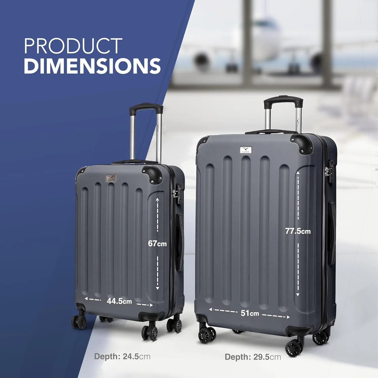 Skywander 2pc 24in & 28in Suitcase - Silver